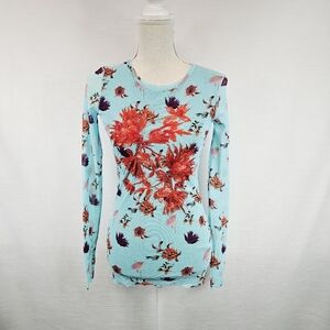NWOT Fuzzi by Jean Paul Gaultier Floral Embroidered Mesh Longsleeve Large